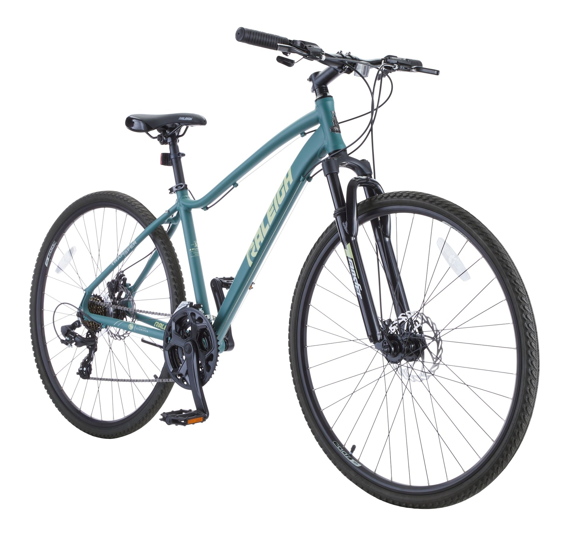 Raleigh Encounter Hybrid Bike with Alloy Disc Brakes, 700C, Teal