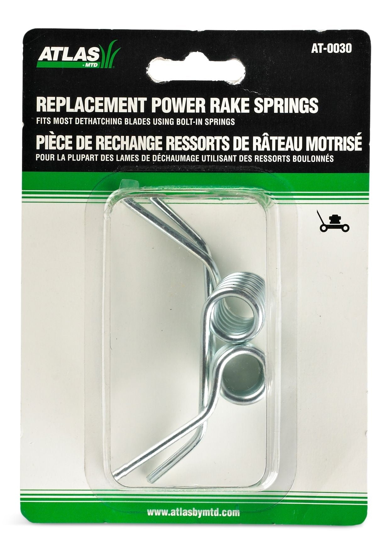 Atlas Dethatching Steel Spring, Snap-In, 2-pk; for Lawn Mower Dethatching Blades