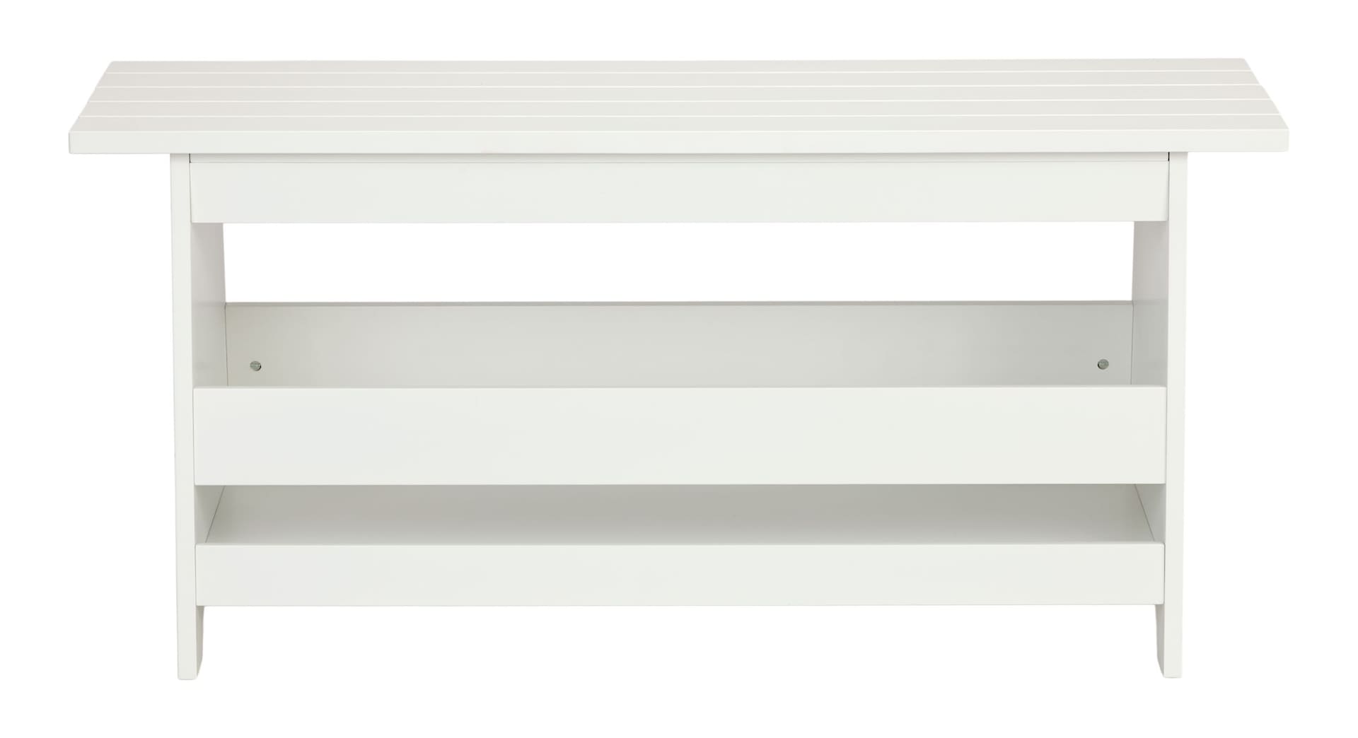 Canvas Kya Wooden Entryway Bench with Storage Rack, White