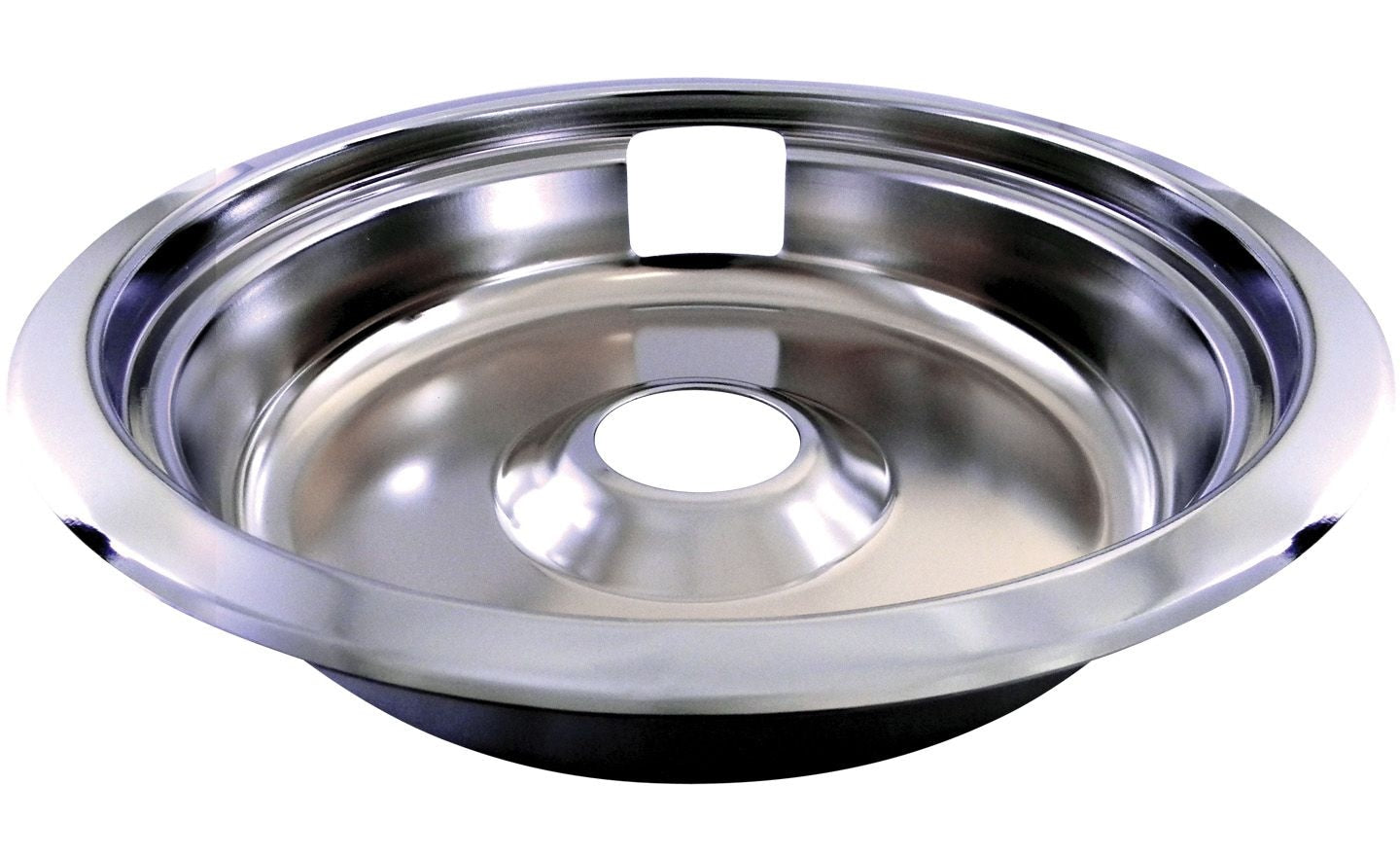 Laser 62470 Universal Stove Drip Pan with Trim Ring, Bright Chrome, 8-in