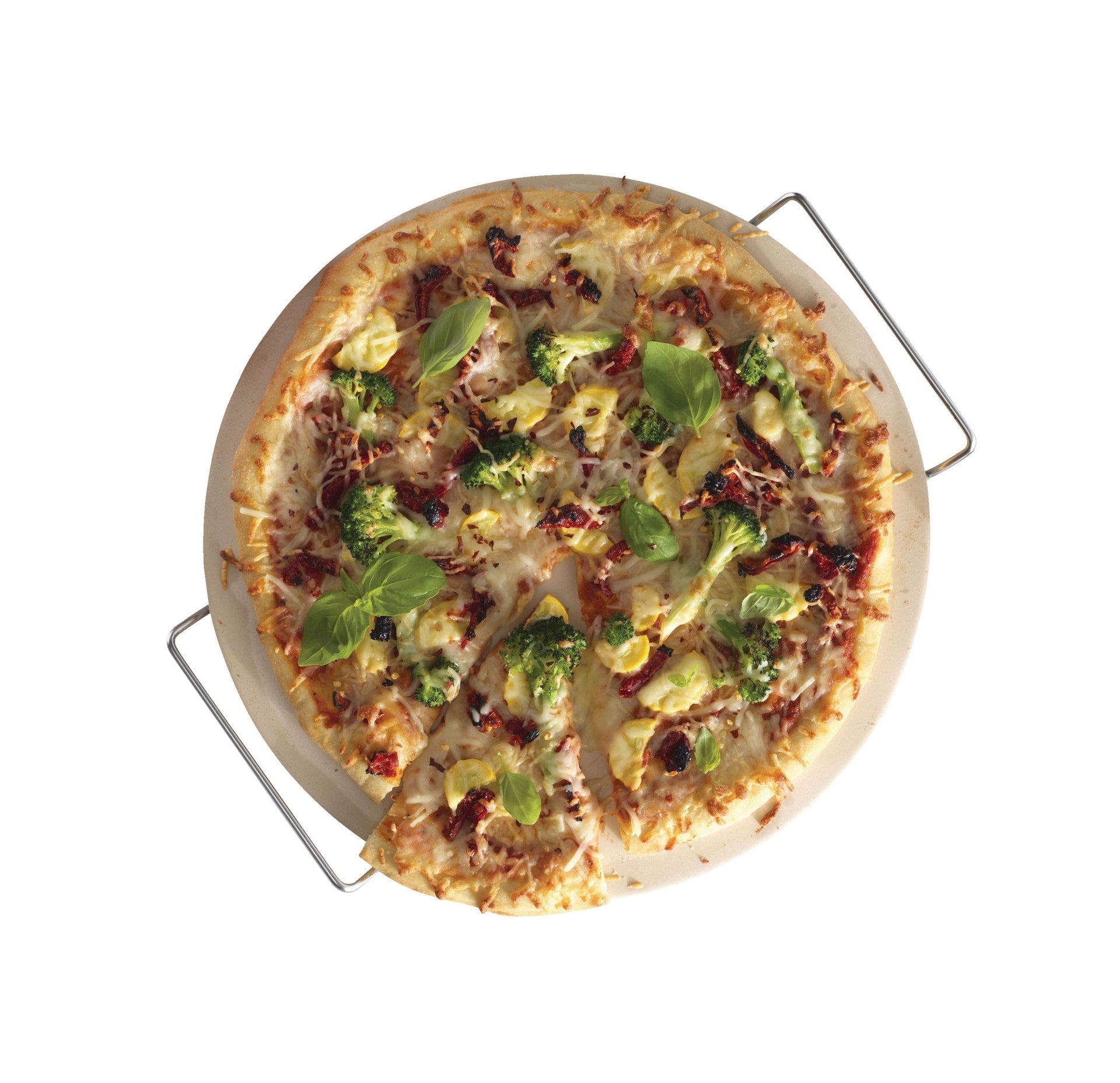 MASTER Chef Ceramic Round Pizza Stone & Serving Rack, 15-in