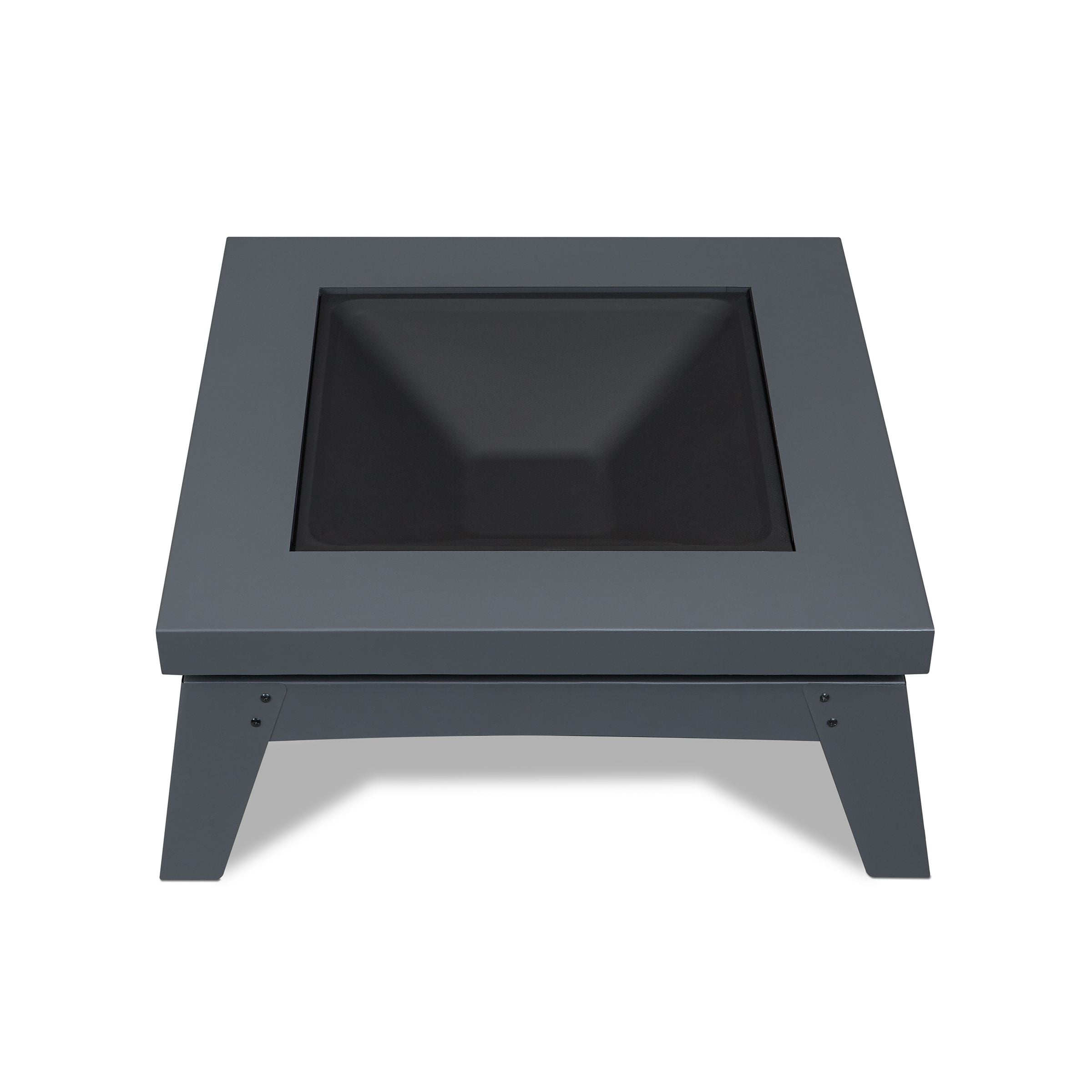 Breton Square Steel Wood Burning Fire Pit in Gray, 37-in